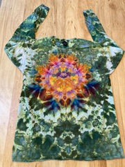 Large Shirt | Handmade Mandala Shirt | Trippy Tie Dye Tee | Lotus Flower Shirt | Oversized Tee | Psychedelic Shirt | Long Sleeve Yoga Tee