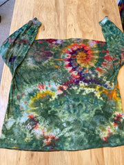 4XL Shirt | Handmade Special Mandala Shirt | Trippy Tie Dye | Lotus Flower Shirt | Oversized Tee | Psychedelic Shirt | Long Sleeve Yoga Tee