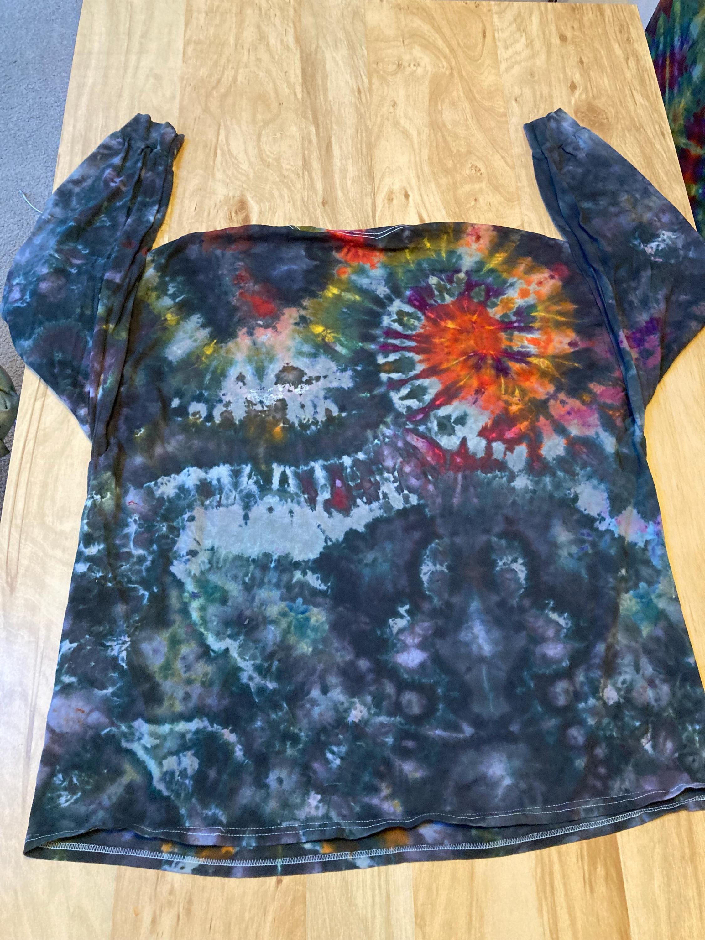 3XL Shirt | Handmade Special Mandala Shirt | Trippy Tie Dye | Lotus Flower Shirt | Oversized Tee | Psychedelic Shirt | Long Sleeve Yoga Tee