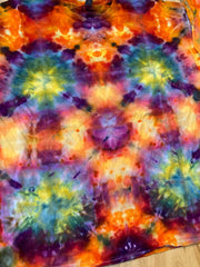 2XL Handmade Fractal Shirt | Trippy Tie Dye Tee | Lotus Flower Shirt | Oversized Tee | Psychedelic Shirt | Long Sleeve Yoga Tee
