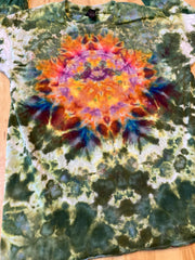 Large Shirt | Handmade Mandala Shirt | Trippy Tie Dye Tee | Lotus Flower Shirt | Oversized Tee | Psychedelic Shirt | Long Sleeve Yoga Tee