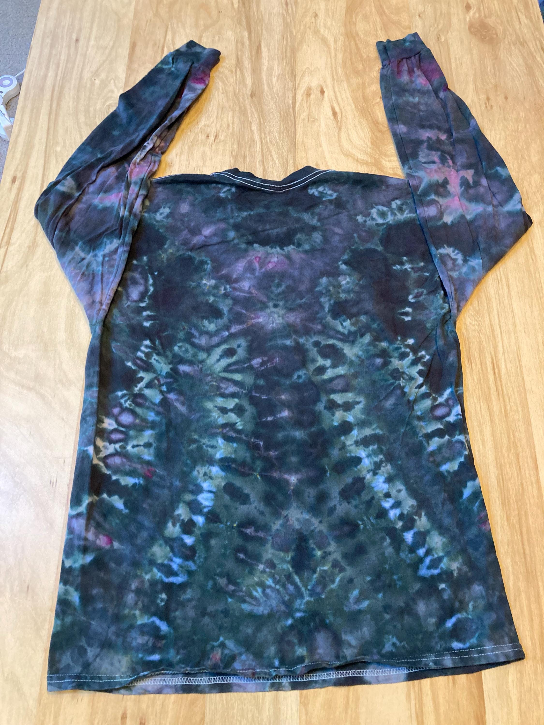 Large Shirt | Handmade Mandala Shirt | Trippy Tie Dye Tee | Lotus Flower Shirt | Oversized Tee | Psychedelic Shirt | Long Sleeve Yoga Tee