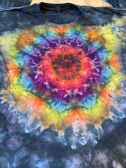 4XL Shirt | Handmade Mandala Shirt | Trippy Tie Dye Tee | Lotus Flower Shirt | Oversized Tee | Psychedelic Shirt | Long Sleeve Yoga Tee