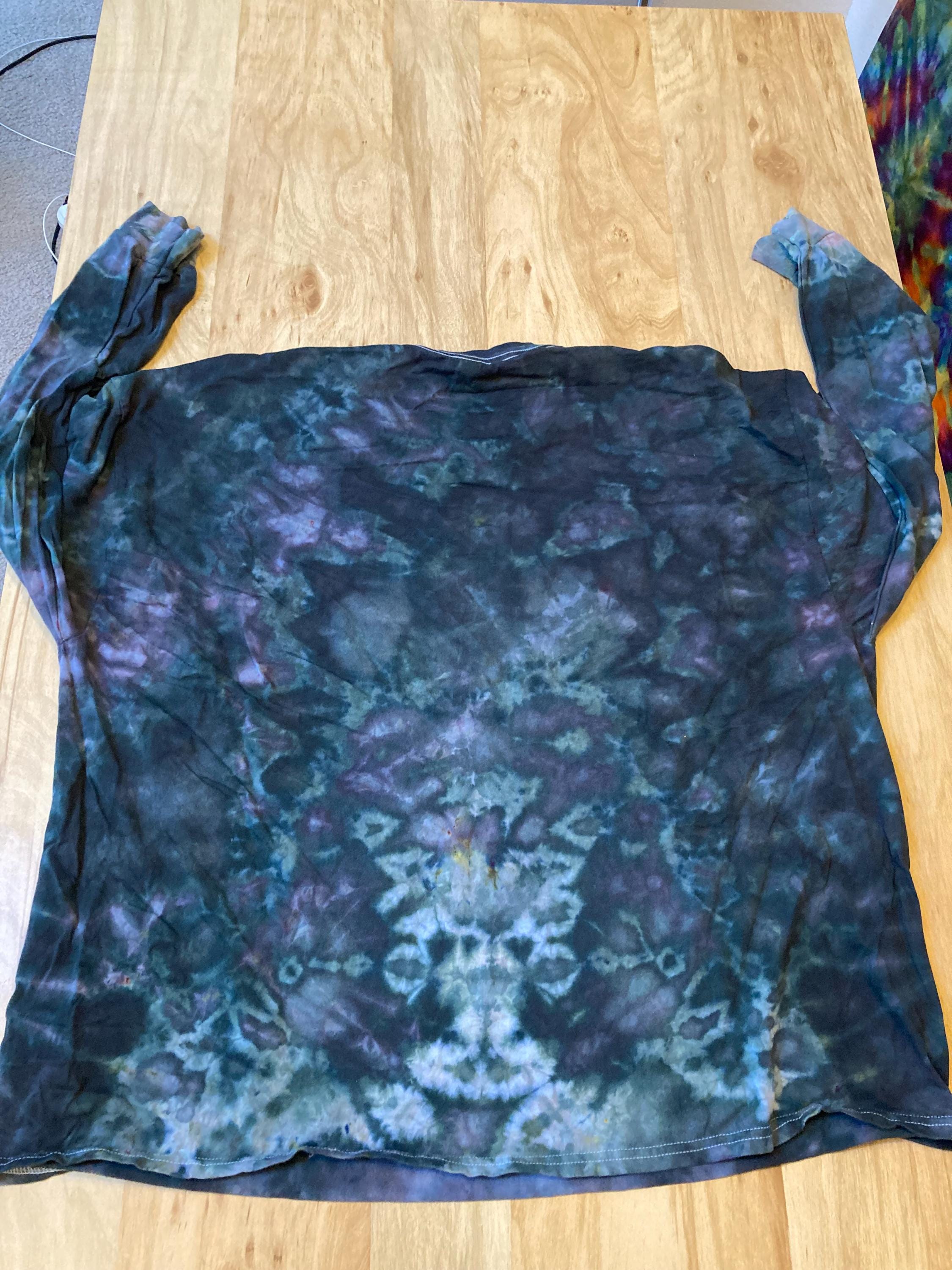 4XL Shirt | Handmade Mandala Shirt | Trippy Tie Dye Tee | Lotus Flower Shirt | Oversized Tee | Psychedelic Shirt | Long Sleeve Yoga Tee