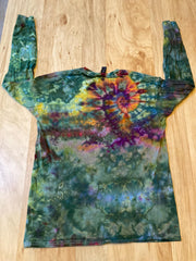 Medium Shirt | Handmade Special Mandala Shirt | Trippy Tie Dye | Lotus Flower Shirt | Oversized Tee | Psychedelic Shirt | Long Sleeve Tee