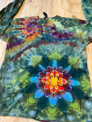 Medium Shirt | Handmade Special Mandala Shirt | Trippy Tie Dye | Lotus Flower Shirt | Oversized Tee | Psychedelic Shirt | Long Sleeve Tee