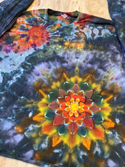 3XL Shirt | Handmade Special Mandala Shirt | Trippy Tie Dye | Lotus Flower Shirt | Oversized Tee | Psychedelic Shirt | Long Sleeve Yoga Tee