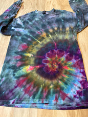 Small Shirt | Handmade Spiral Swirl Shirt | Trippy Tie Dye Tee | Lotus Flower Shirt | Oversized Tee | Psychedelic Shirt | Long Sleeve Yoga
