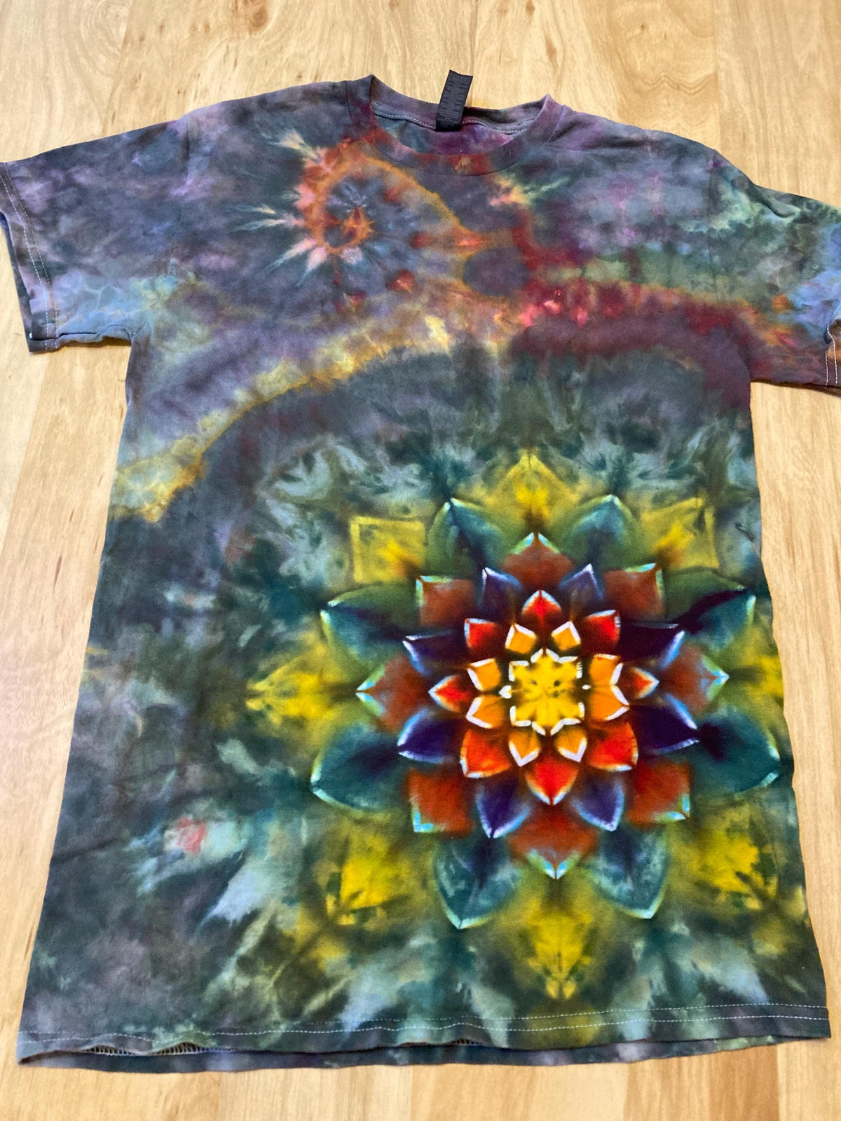 Small Shirt | Special Tie Dye Shirt | Psychedelic T Shirt | Galaxy Ice Dye Shirt | Festival Shirt | Mandala Psytrance Shirt | Geode Tie Dye