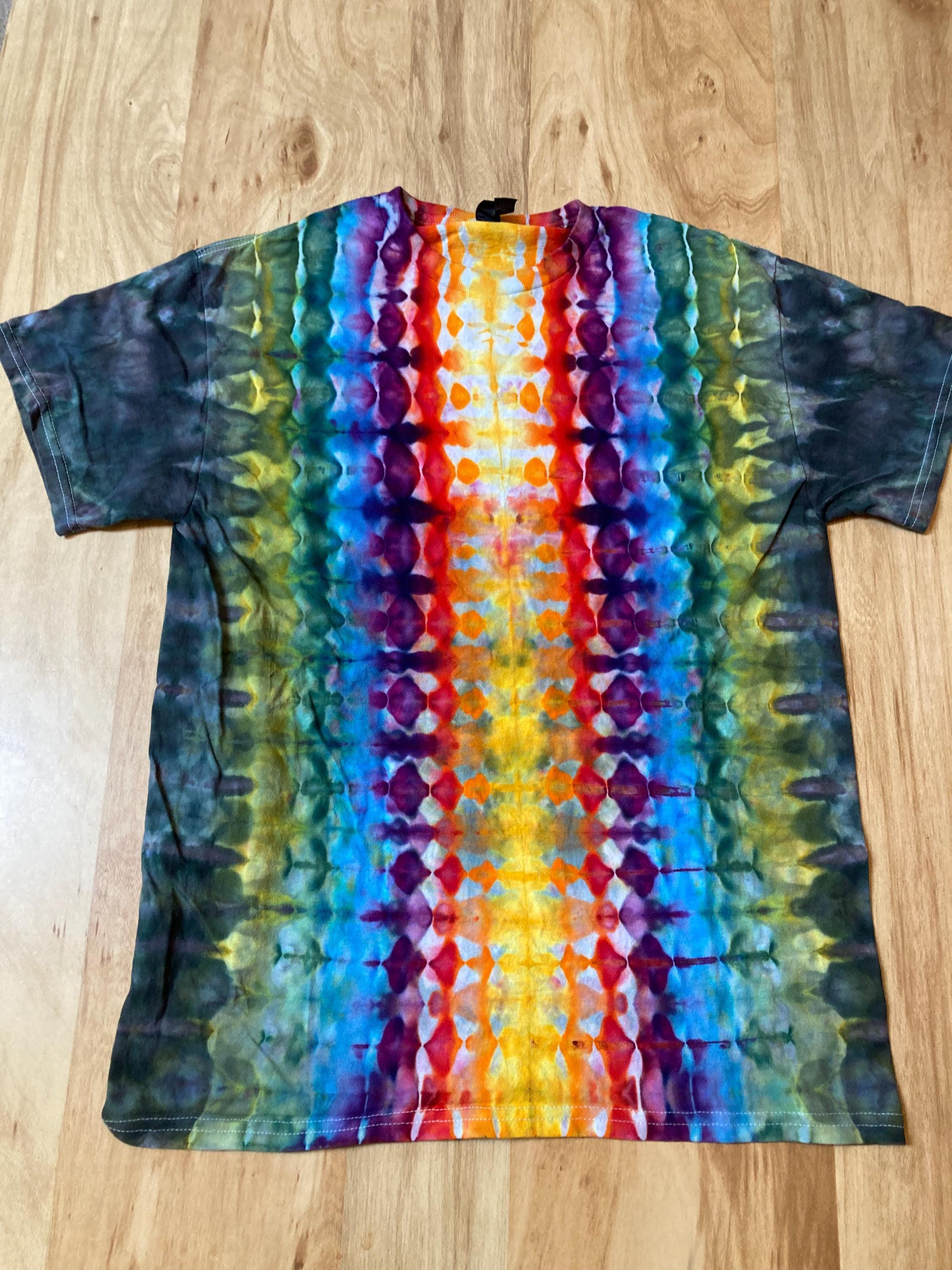 Medium Shirt | Fractal Tie Dye Shirt | Psychedelic T Shirt | Galaxy Ice Dye Shirt | Festival Shirt | Mandala Psytrance Shirt | Geode Tie Dye