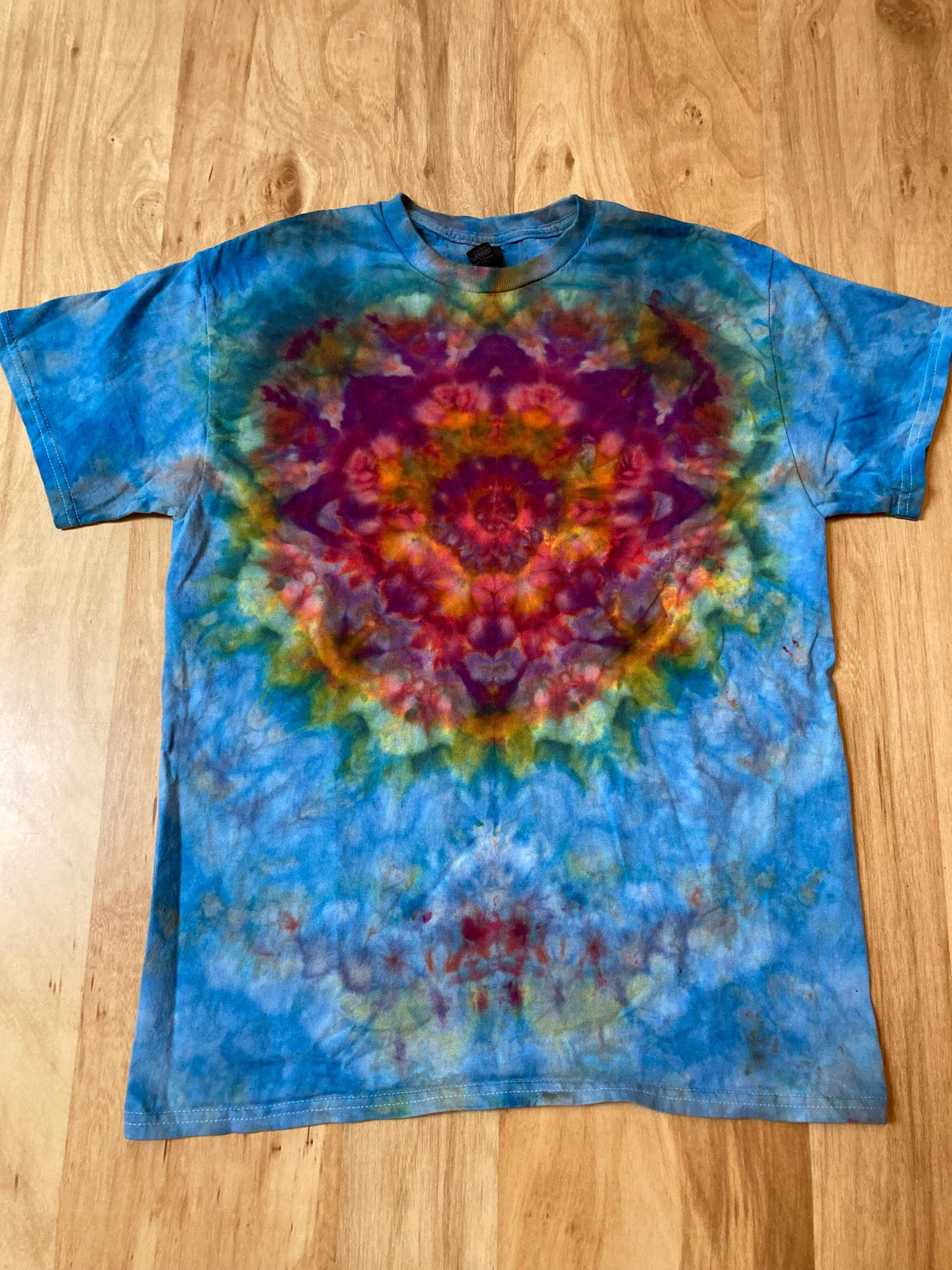 Medium Shirt | Lotus Tie Dye Shirt | Psychedelic T Shirt | Galaxy Ice Dye Shirt | Festival Shirt | Mandala Psytrance Shirt | Geode Tie Dye