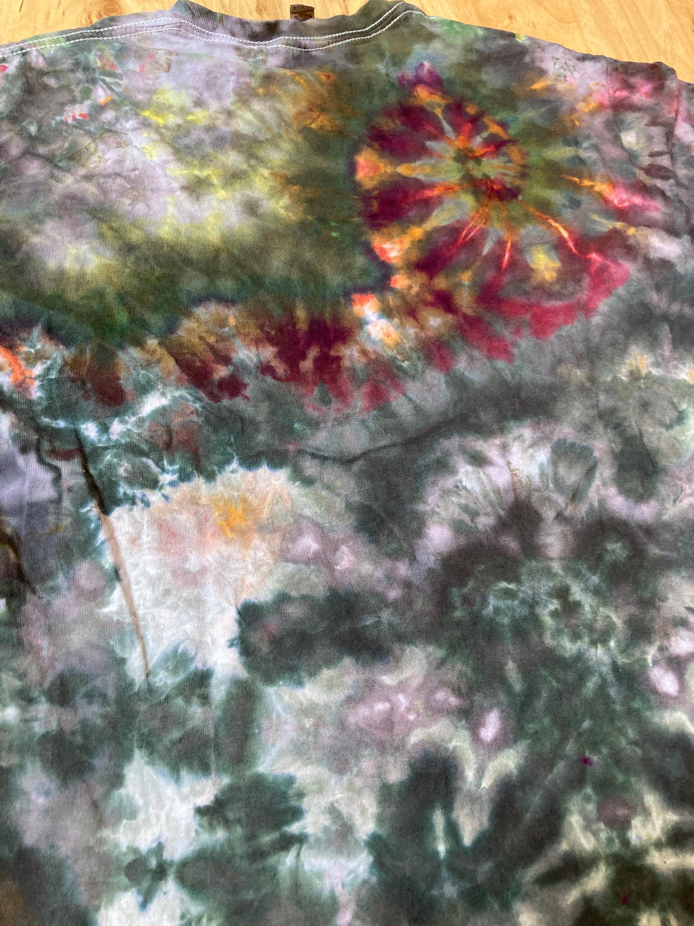 Large Special Tie Dye T-Shirt psychedelic kaleidoscopic mandala  ice dye