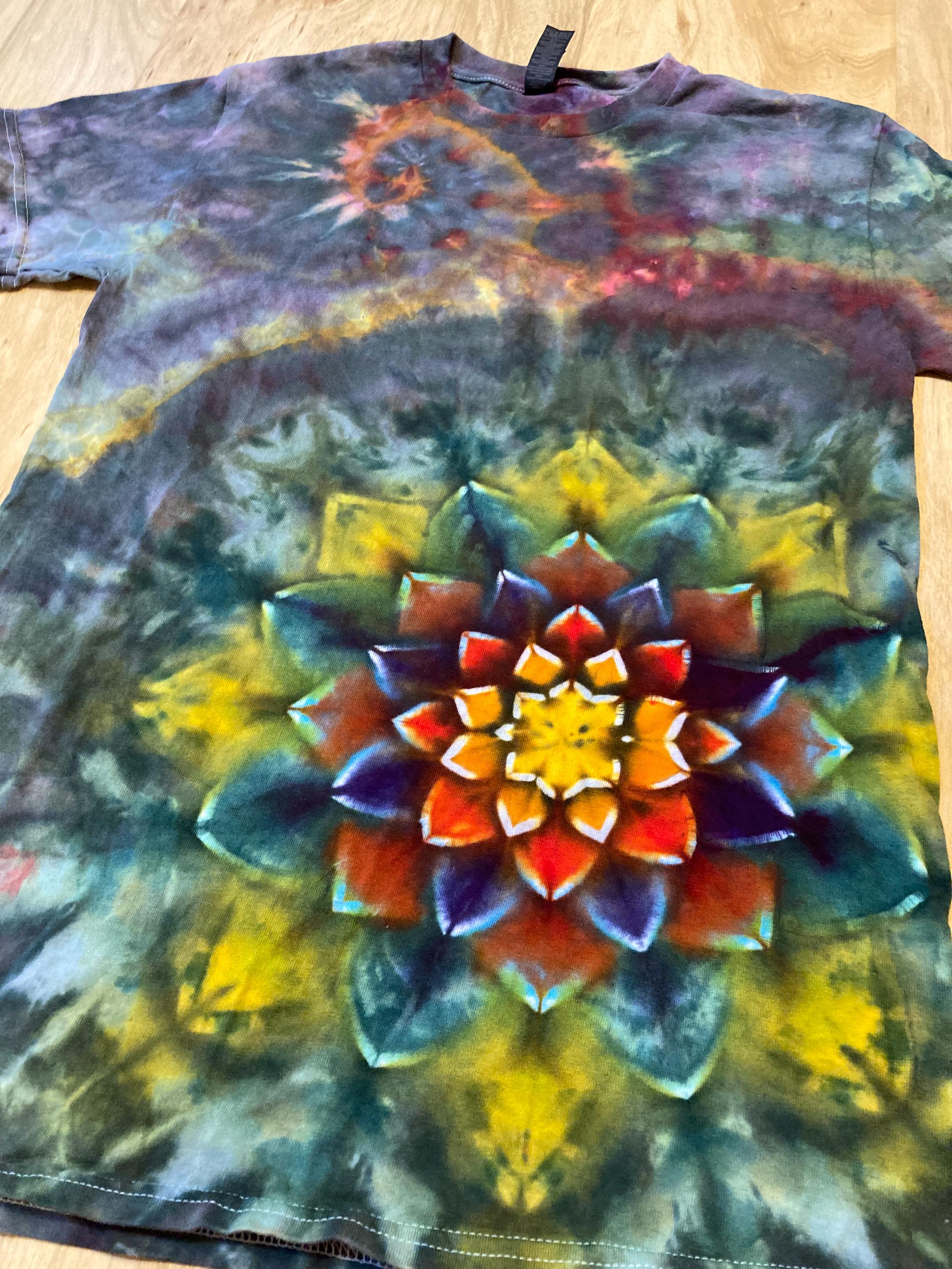 Small Shirt | Special Tie Dye Shirt | Psychedelic T Shirt | Galaxy Ice Dye Shirt | Festival Shirt | Mandala Psytrance Shirt | Geode Tie Dye