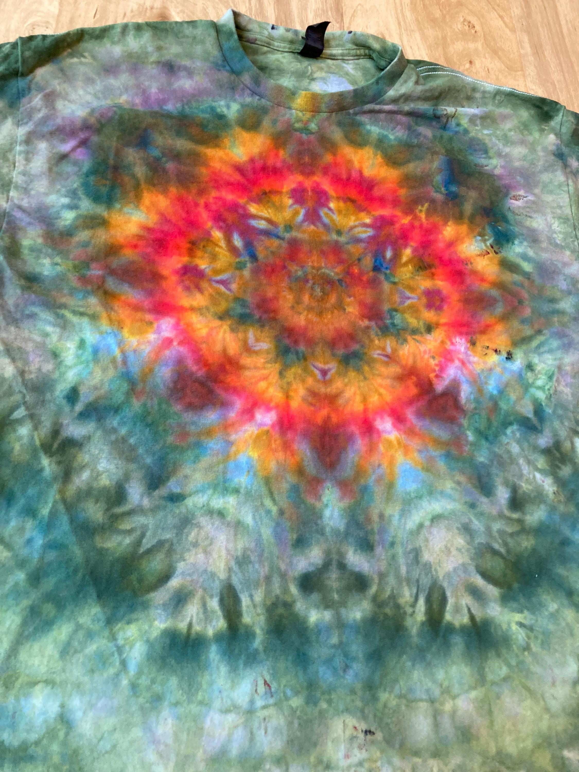 Xl Shirt | Mandala Tie Dye Shirt | Psychedelic T Shirt | Galaxy Ice Dye Shirt | Festival Shirt | Mandala Psytrance Shirt | Geode Tie Dye