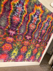 Psychedelic Wall Hanging | Trippy Tie Dye Tapestry | Ice Dye Tapestry | Fractal Tapestry | Above Bed Decor | Psytrance Art