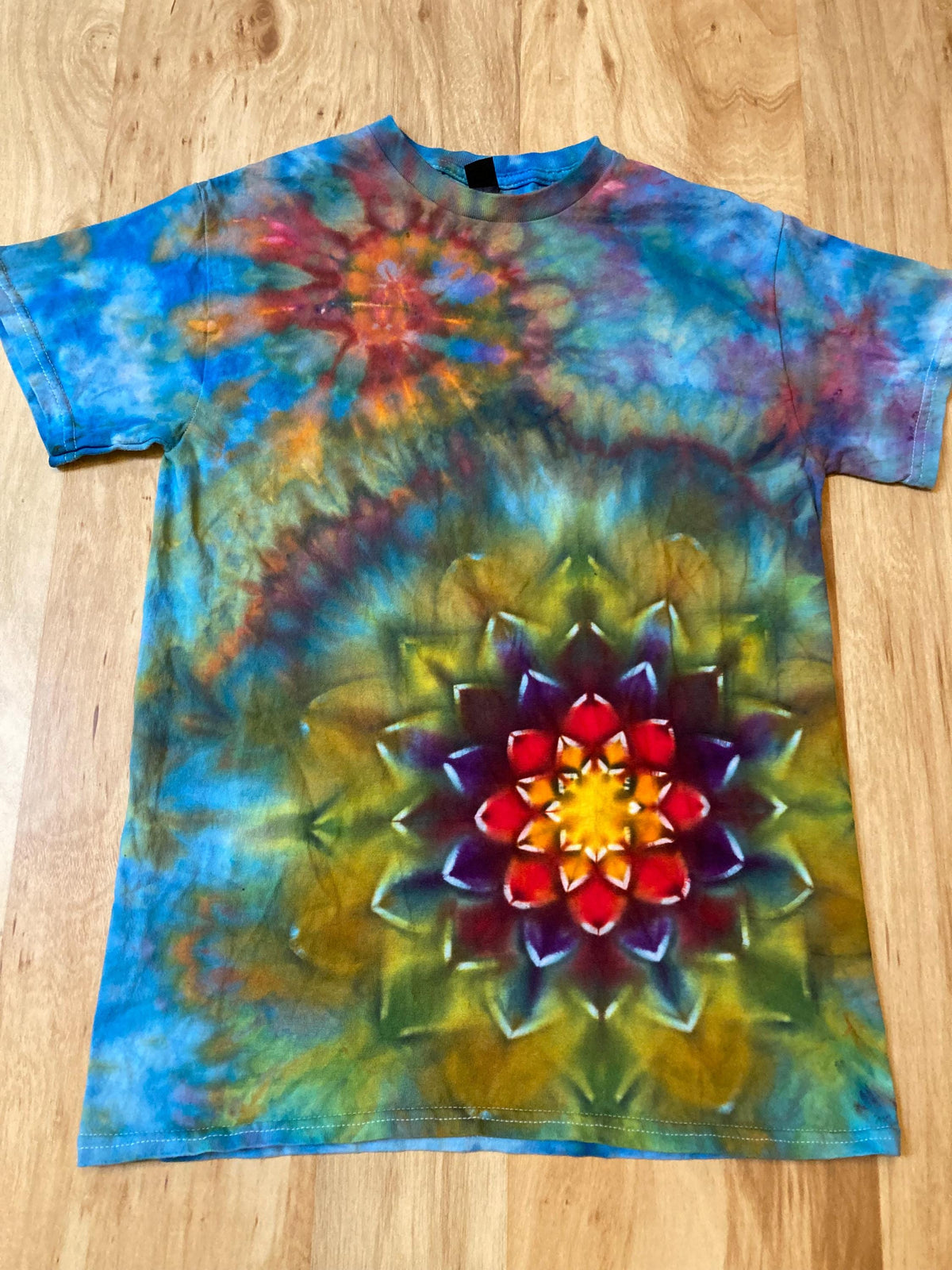 Small Shirt | Special Tie Dye Shirt | Psychedelic T Shirt | Galaxy Ice Dye Shirt | Festival Shirt | Mandala Psytrance Shirt | Geode Tie Dye