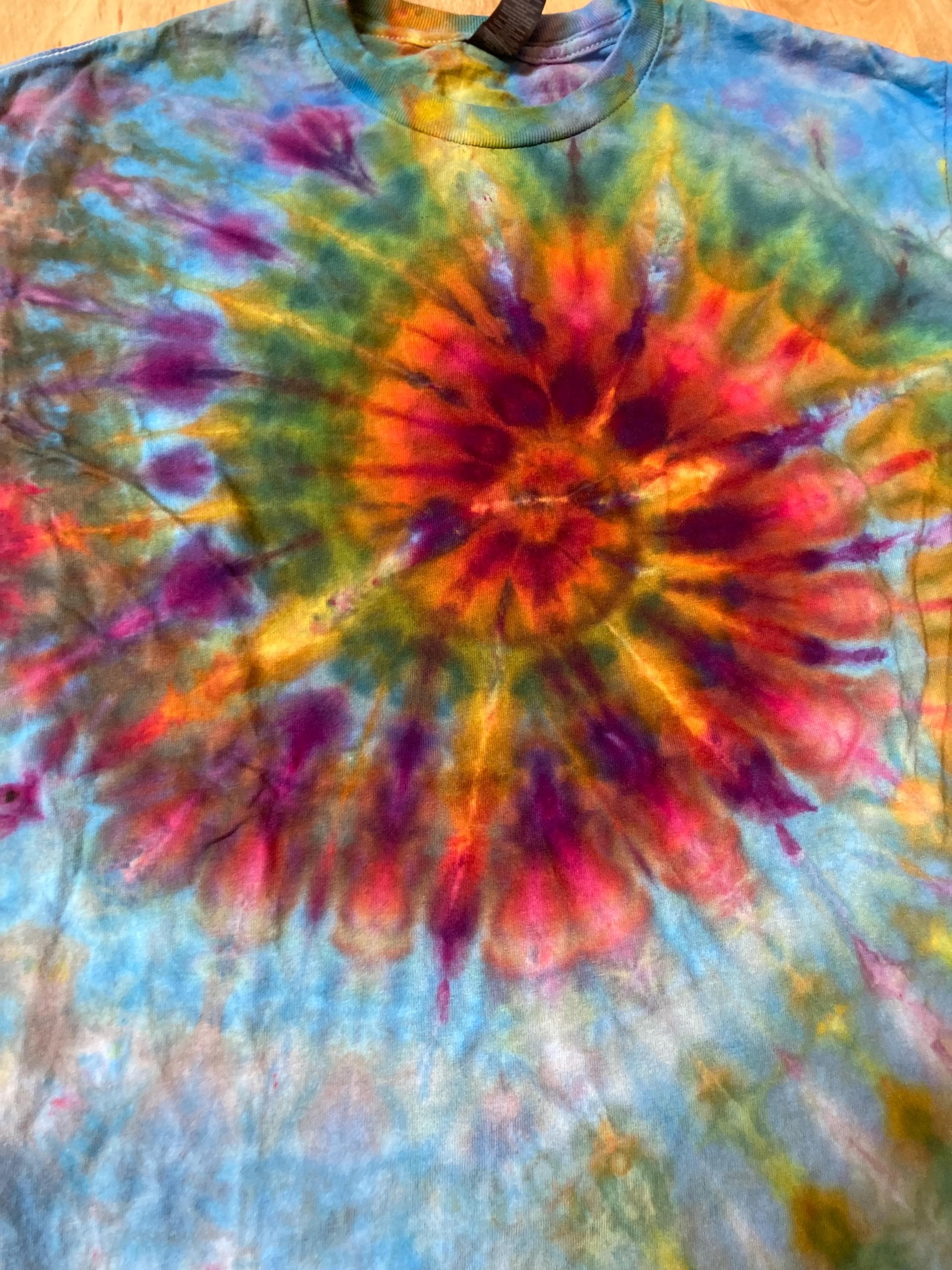 Medium Shirt | Spiral Tie Dye Shirt | Psychedelic T Shirt | Galaxy Ice Dye Shirt | Festival Shirt | Mandala Psytrance Shirt | Geode Tie Dye