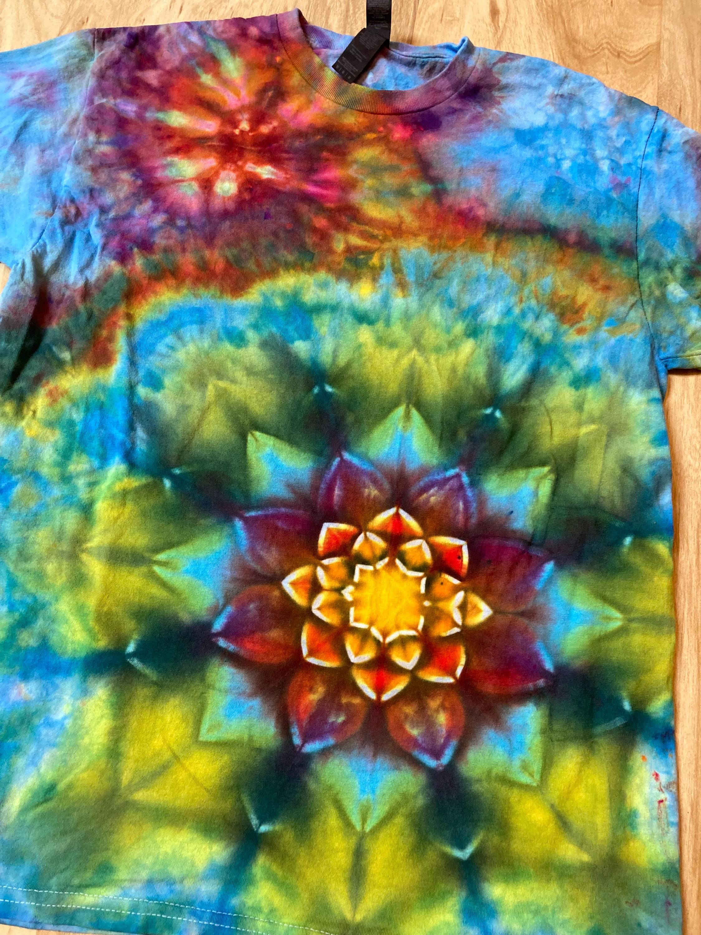 Medium Shirt | Special Tie Dye Shirt | Psychedelic T Shirt | Galaxy Ice Dye Shirt | Festival Shirt | Mandala Psytrance Shirt | Geode Tie Dye