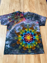 Large Special Tie Dye T-Shirt psychedelic kaleidoscopic mandala  ice dye
