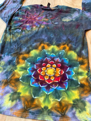 Medium Shirt | Handmade Special Mandala Shirt | Trippy Tie Dye | Lotus Flower Shirt | Oversized Tee | Psychedelic Shirt | Long Sleeve Tee