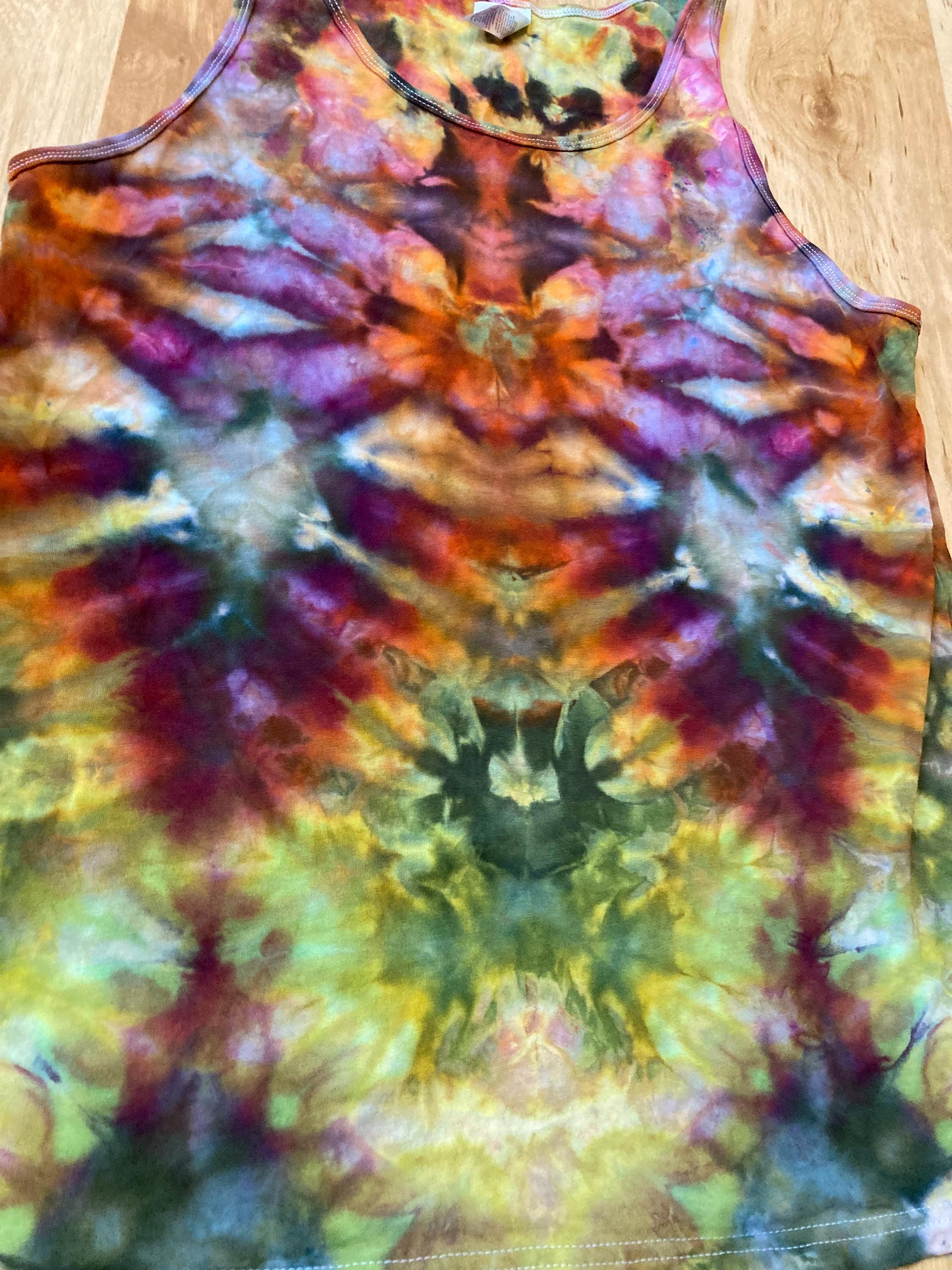 Medium Tank Top | Lotus Mandala Tank Top | Galaxy Ice Dye Shirt | Psychedelic Shirt | Yoga Tank Top | Festival Apparel | Trippy Hippie Shirt