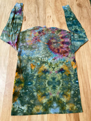 Small Shirt | Handmade Special Mandala Shirt | Trippy Tie Dye Tee| Lotus Flower Shirt | Oversized Tee | Psychedelic Shirt | Long Sleeve Yoga