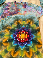 Small Shirt | Handmade Special Mandala Shirt | Trippy Tie Dye Tee| Lotus Flower Shirt | Oversized Tee | Psychedelic Shirt | Long Sleeve Yoga
