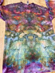Small Shirt | Handmade Spiral Swirl Shirt | Trippy Tie Dye Tee | Lotus Flower Shirt | Oversized Tee | Psychedelic Shirt | Long Sleeve Yoga