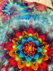 4XL Shirt | Handmade Special Mandala Shirt | Trippy Tie Dye | Lotus Flower Shirt | Oversized Tee | Psychedelic Shirt | Long Sleeve Yoga Tee