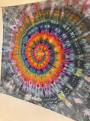 Psychedelic Wall Hanging | Trippy Tie Dye Tapestry | Ice Dye Tapestry | Fractal Tapestry | Above Bed Decor | Psytrance Art