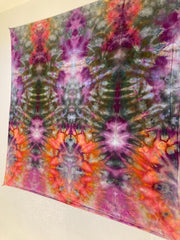 Psychedelic Wall Hanging | Trippy Tie Dye Tapestry | Ice Dye Tapestry | Fractal Tapestry | Above Bed Decor | Psytrance Art