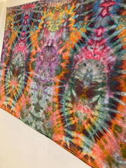 Psychedelic Wall Hanging | Trippy Tie Dye Tapestry | Ice Dye Tapestry | Fractal Tapestry | Above Bed Decor | Psytrance Art