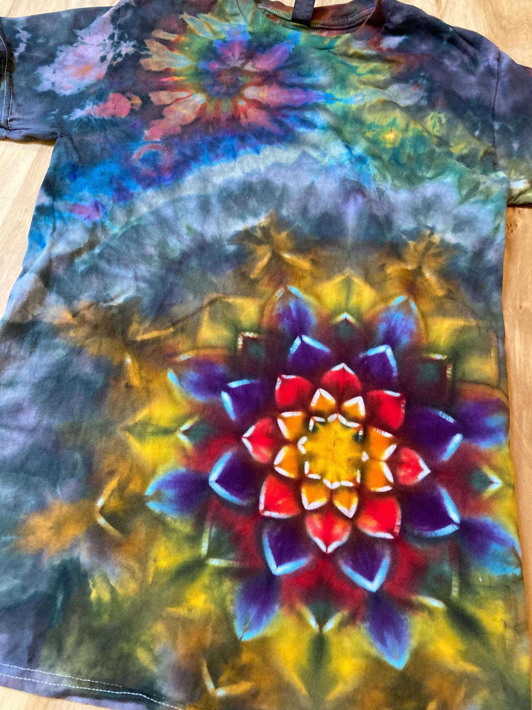 Small Shirt | Special Tie Dye Shirt | Psychedelic T Shirt | Galaxy Ice Dye Shirt | Festival Shirt | Mandala Psytrance Shirt | Geode Tie Dye