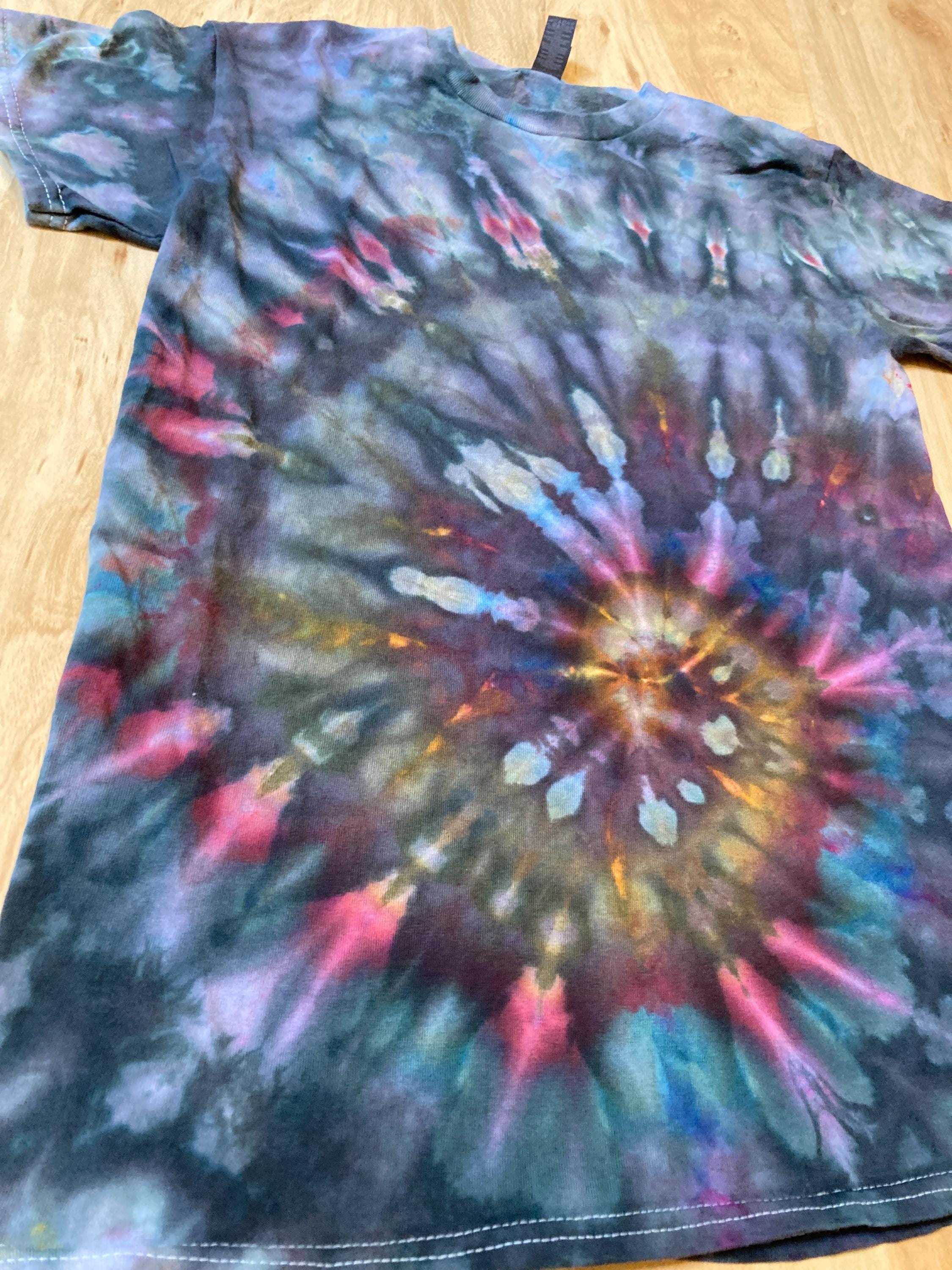 Small Shirt | Spiral Tie Dye Shirt | Psychedelic T Shirt | Galaxy Ice Dye Shirt | Festival Shirt | Mandala Psytrance Shirt | Geode Tie Dye