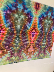 Psychedelic Wall Hanging | Trippy Tie Dye Tapestry | Ice Dye Tapestry | Fractal Tapestry | Above Bed Decor | Psytrance Art