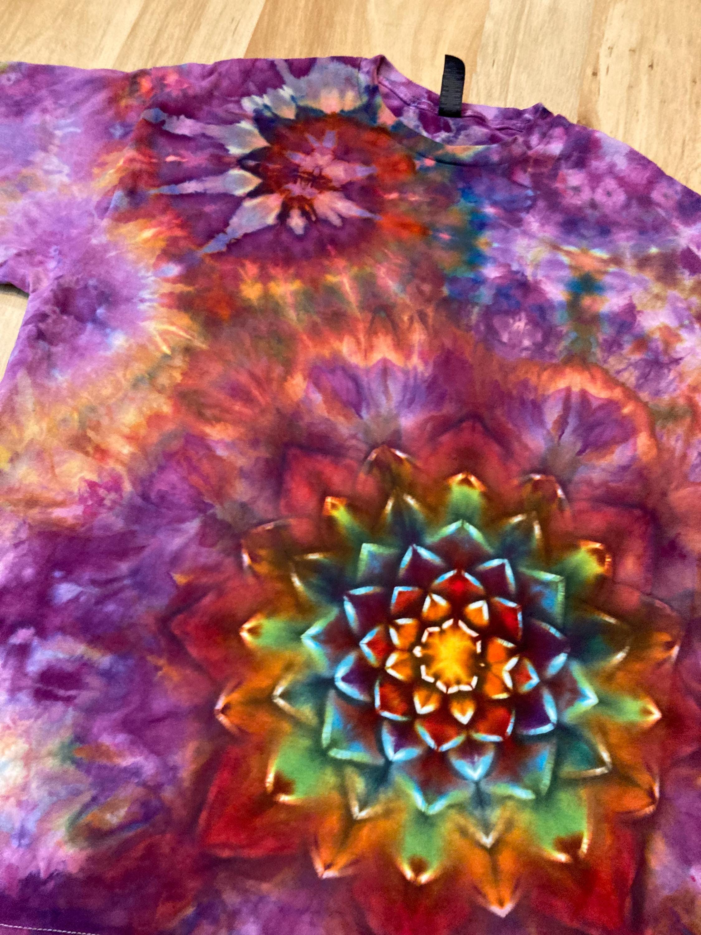 Xl Shirt | Special Tie Dye Shirt | Psychedelic T Shirt | Galaxy Ice Dye Shirt | Festival Shirt | Mandala Psytrance Shirt | Geode Tie Dye