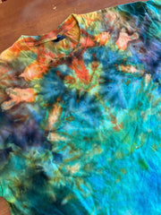 Xl Shirt | fractal Tie Dye Shirt | Psychedelic T Shirt | Galaxy Ice Dye Shirt | Festival Shirt | Mandala Psytrance Shirt | Geode Tie Dye