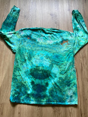 XL Shirt | Handmade Mandala Shirt | Trippy Tie Dye Tee | Lotus Flower Shirt | Oversized Tee | Psychedelic Shirt | Long Sleeve Yoga Tee