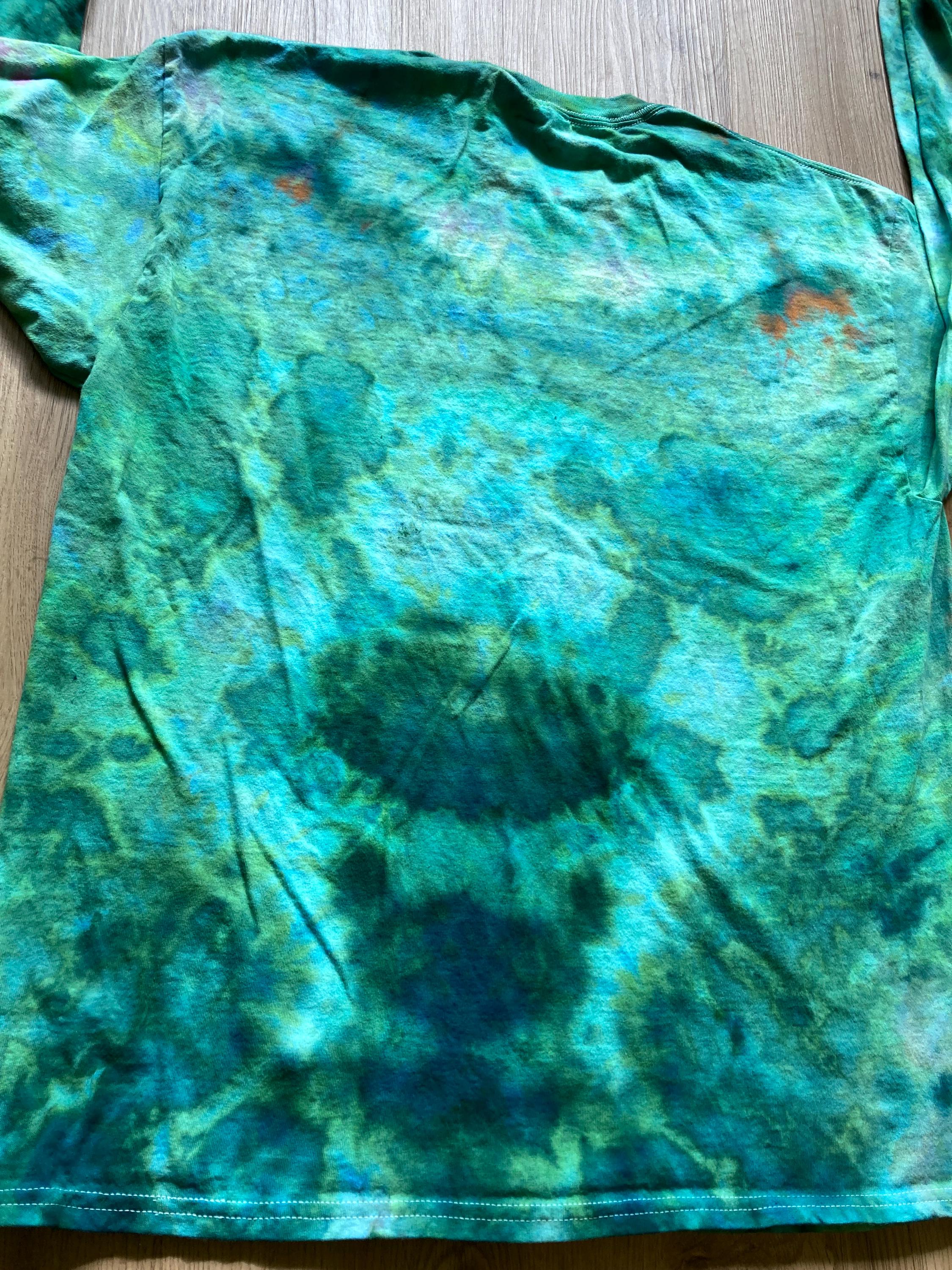 XL Shirt | Handmade Mandala Shirt | Trippy Tie Dye Tee | Lotus Flower Shirt | Oversized Tee | Psychedelic Shirt | Long Sleeve Yoga Tee