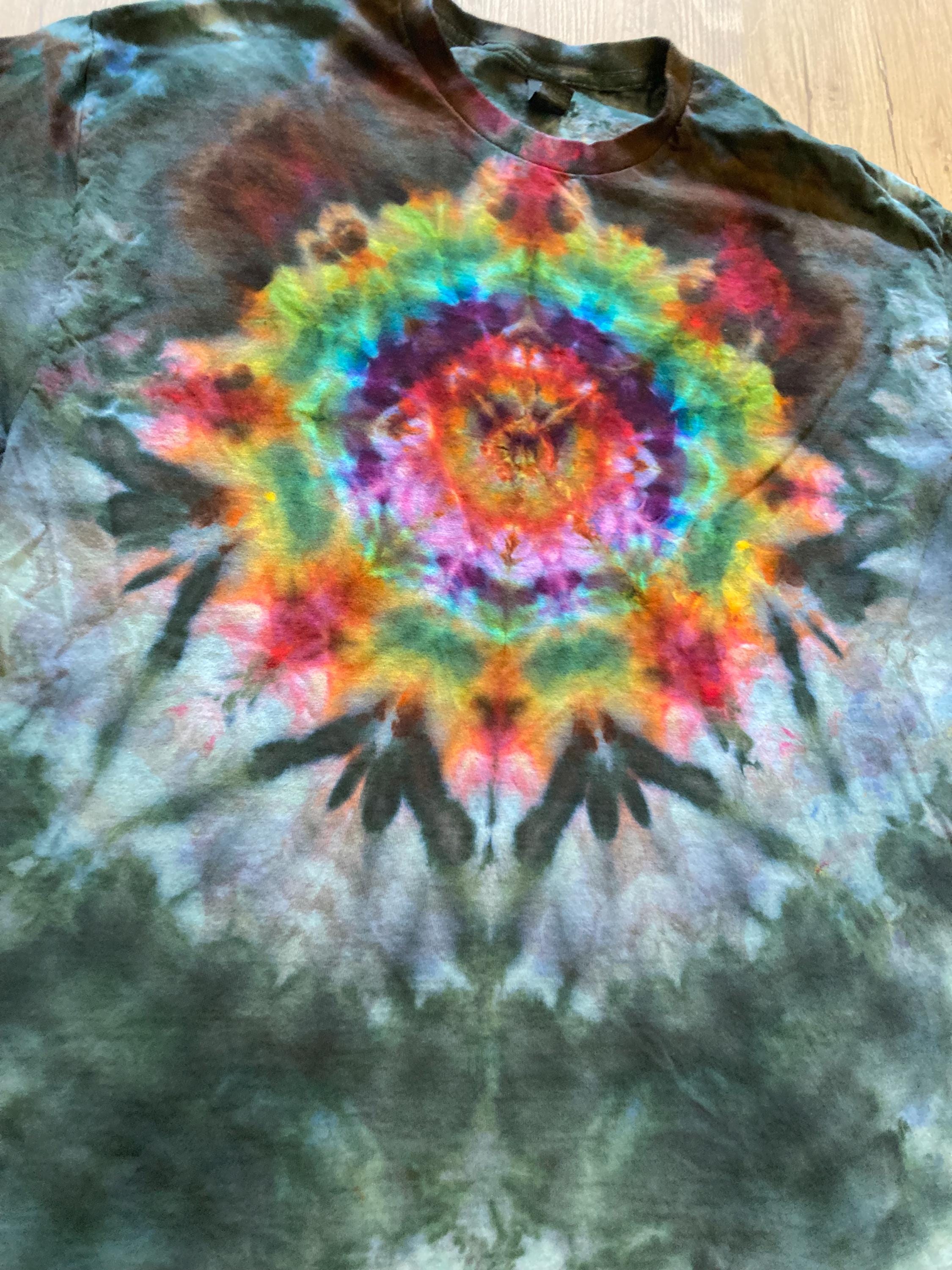 Xl Shirt | Mandala Tie Dye Shirt | Psychedelic T Shirt | Galaxy Ice Dye Shirt | Festival Shirt | Mandala Psytrance Shirt | Geode Tie Dye
