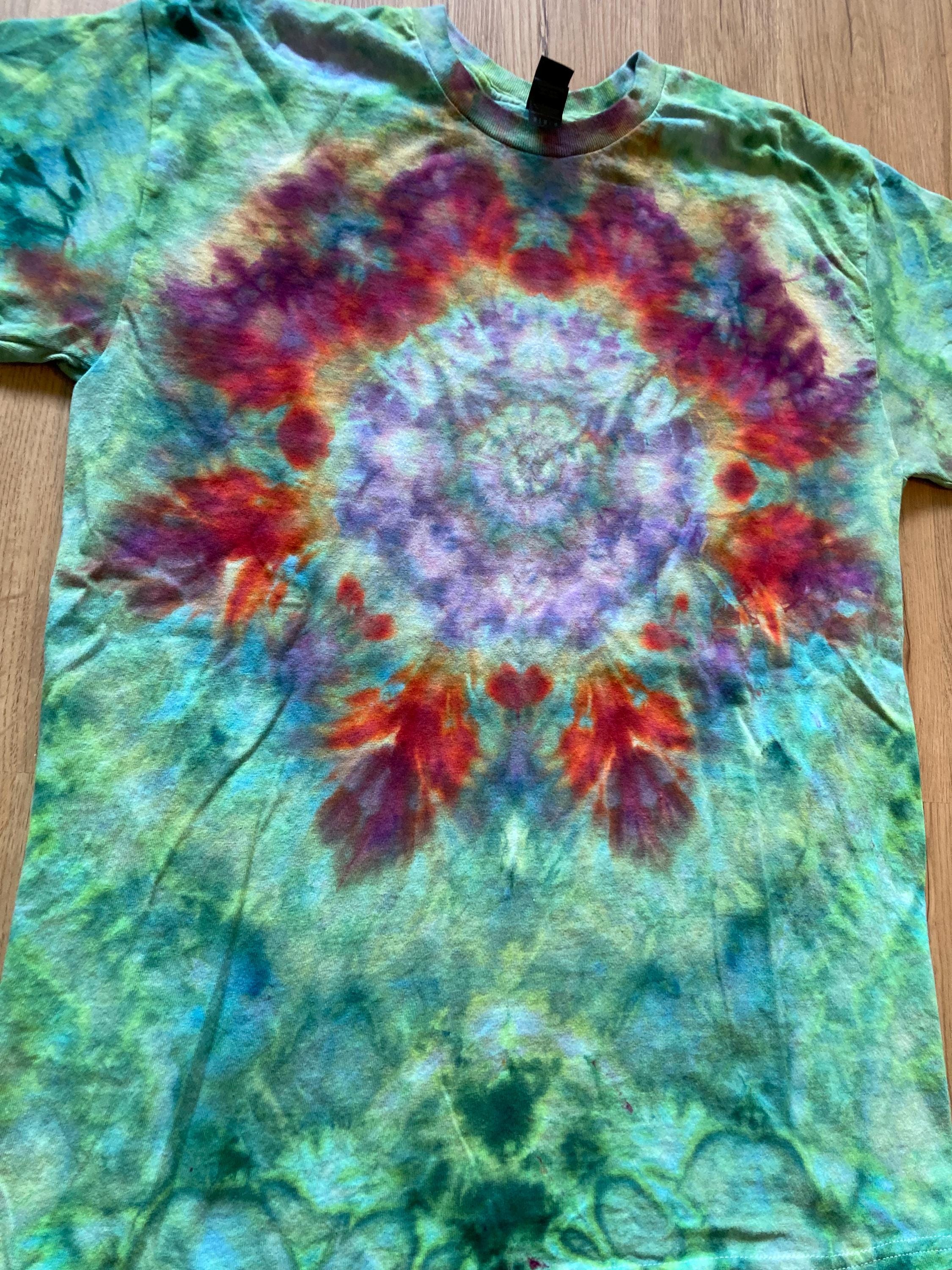 Medium Shirt | Lotus Tie Dye Shirt | Psychedelic T Shirt | Galaxy Ice Dye Shirt | Festival Shirt | Mandala Psytrance Shirt | Geode Tie Dye