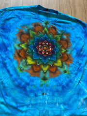 4XL | Lotus Tie Dye Shirt | Psychedelic T Shirt | Galaxy Ice Dye Shirt | Festival Shirt | Mandala Psytrance Shirt | Geode Tie Dye