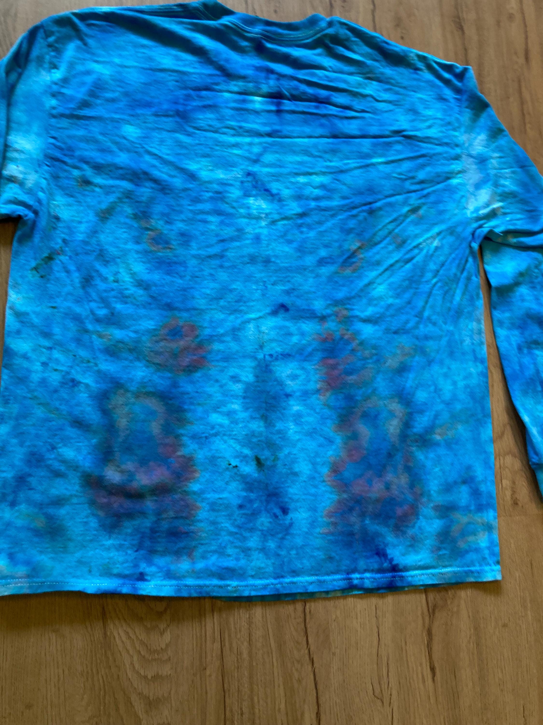 XL Shirt | Handmade Mandala Shirt | Trippy Tie Dye Tee | Lotus Flower Shirt | Oversized Tee | Psychedelic Shirt | Long Sleeve Yoga Tee