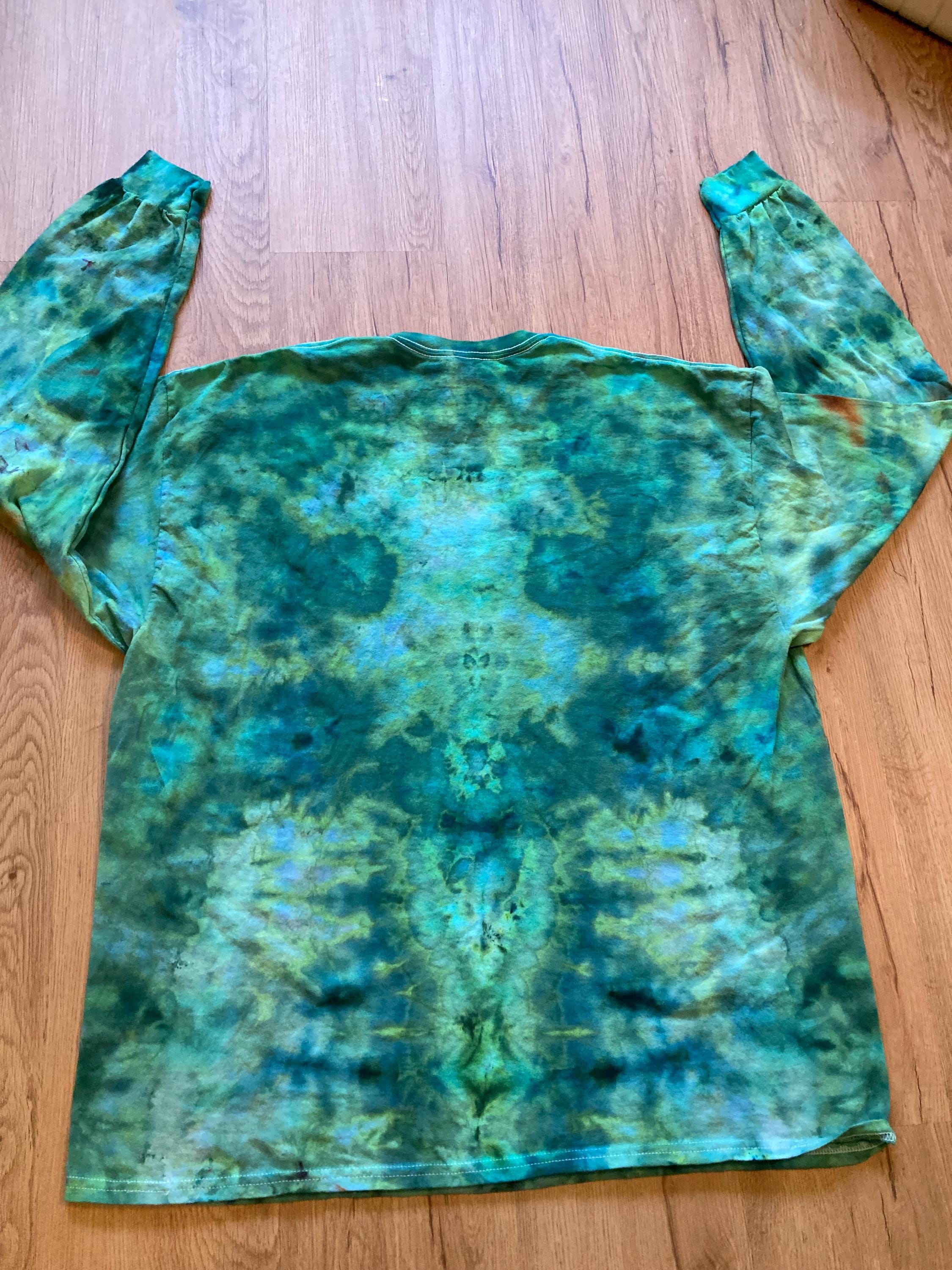 2XL Handmade Mandala Shirt | Trippy Tie Dye Tee | Lotus Flower Shirt | Oversized Tee | Psychedelic Shirt | Long Sleeve Yoga Tee