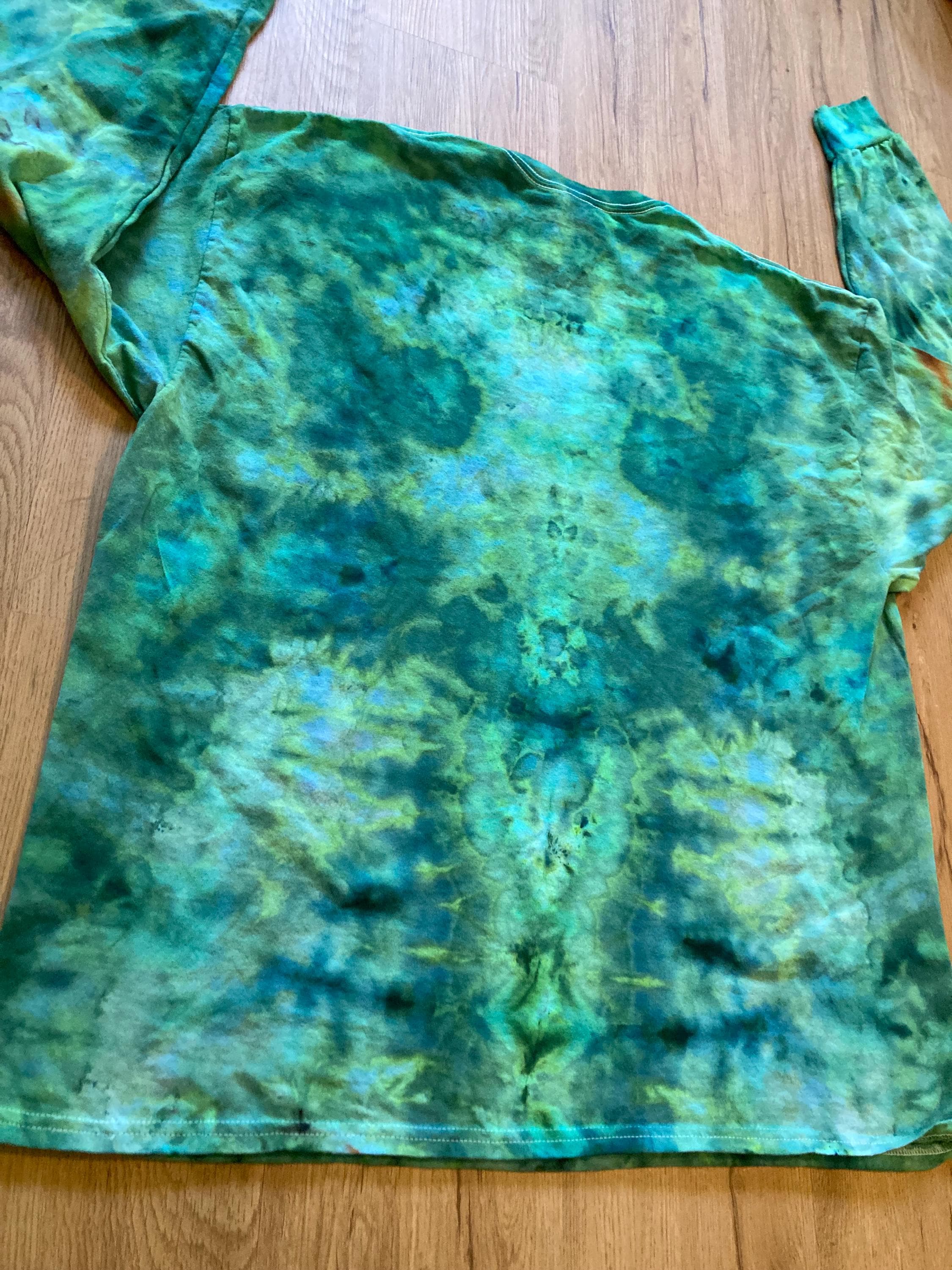 2XL Handmade Mandala Shirt | Trippy Tie Dye Tee | Lotus Flower Shirt | Oversized Tee | Psychedelic Shirt | Long Sleeve Yoga Tee