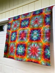 Psychedelic Wall Hanging | Trippy Tie Dye Tapestry | Ice Dye Tapestry | Fractal Tapestry | Above Bed Decor | Psytrance Art