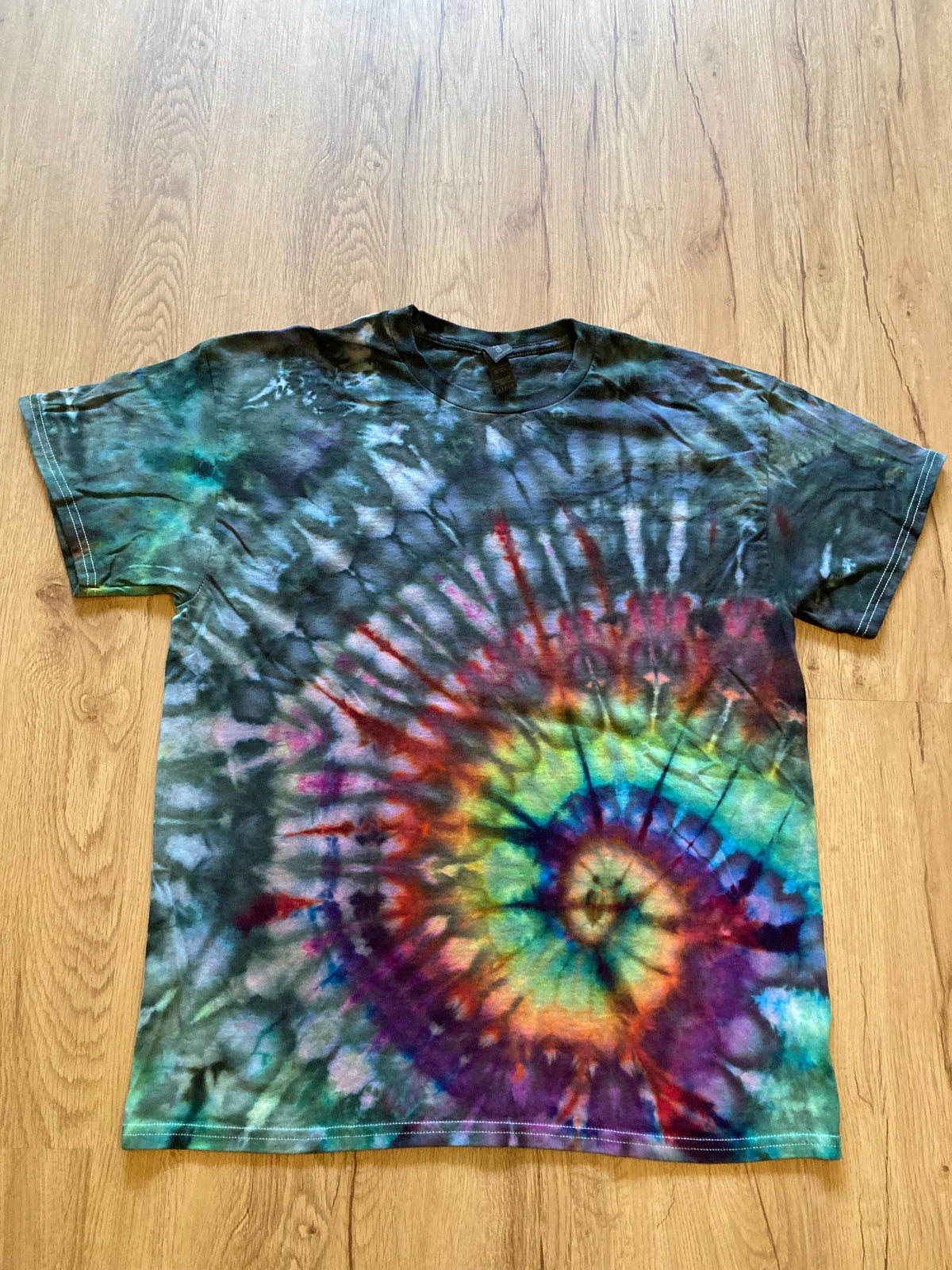 Large Shirt | Spiral Tie Dye Shirt | Psychedelic T Shirt | Galaxy Ice Dye Shirt | Festival Shirt | Mandala Psytrance Shirt | Geode Tie Dye