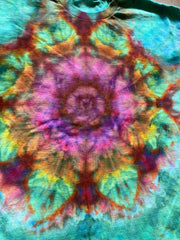 XL Shirt | Handmade Mandala Shirt | Trippy Tie Dye Tee | Lotus Flower Shirt | Oversized Tee | Psychedelic Shirt | Long Sleeve Yoga Tee