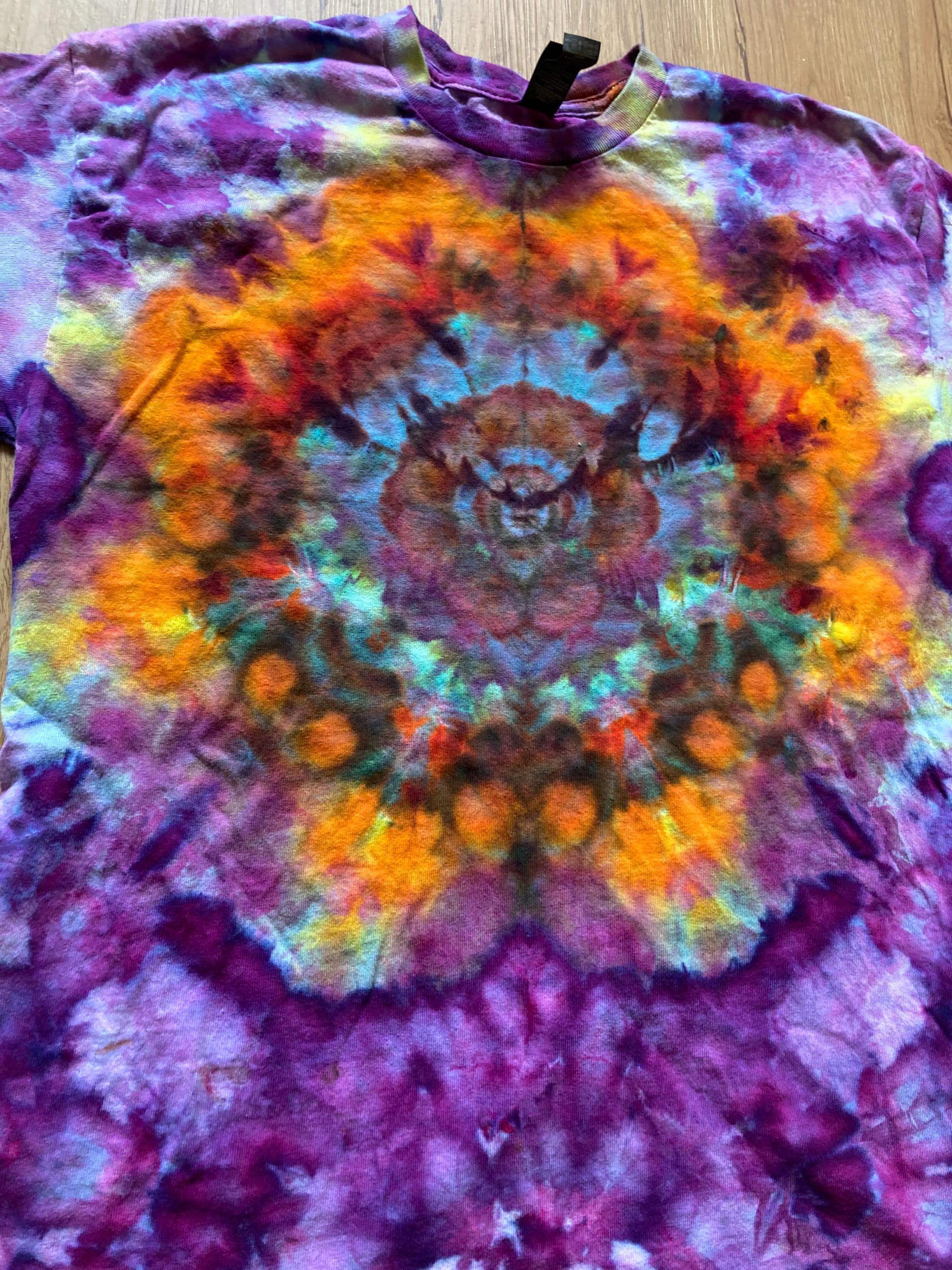 Medium Shirt | Lotus Tie Dye Shirt | Psychedelic T Shirt | Galaxy Ice Dye Shirt | Festival Shirt | Mandala Psytrance Shirt | Geode Tie Dye