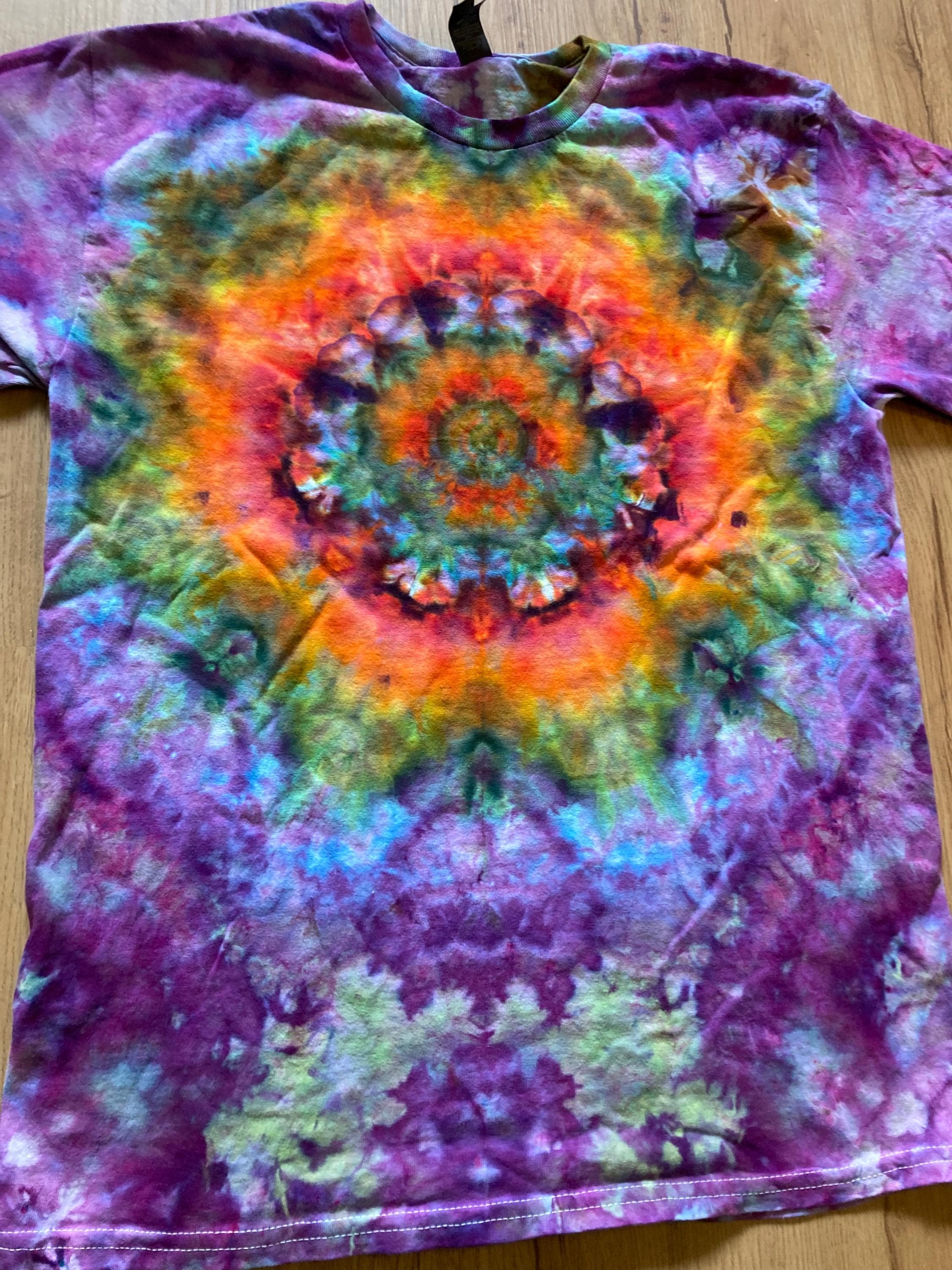 Medium Shirt | Lotus Tie Dye Shirt | Psychedelic T Shirt | Galaxy Ice Dye Shirt | Festival Shirt | Mandala Psytrance Shirt | Geode Tie Dye